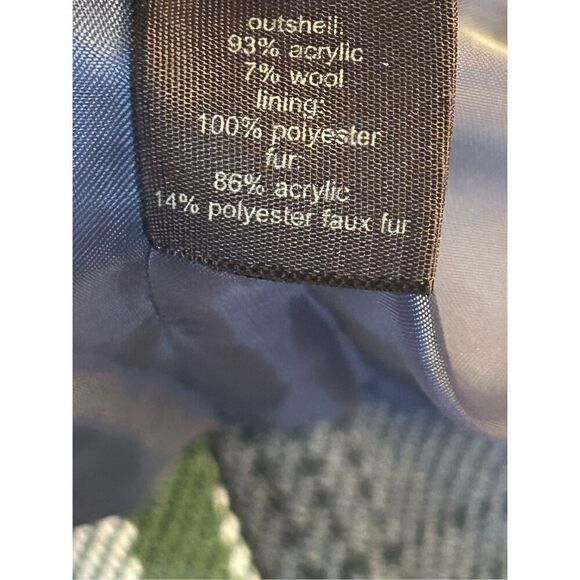 The Limited Faux Fur Collar Plaid Coat Size Medium (0550) - Picture 6 of 9